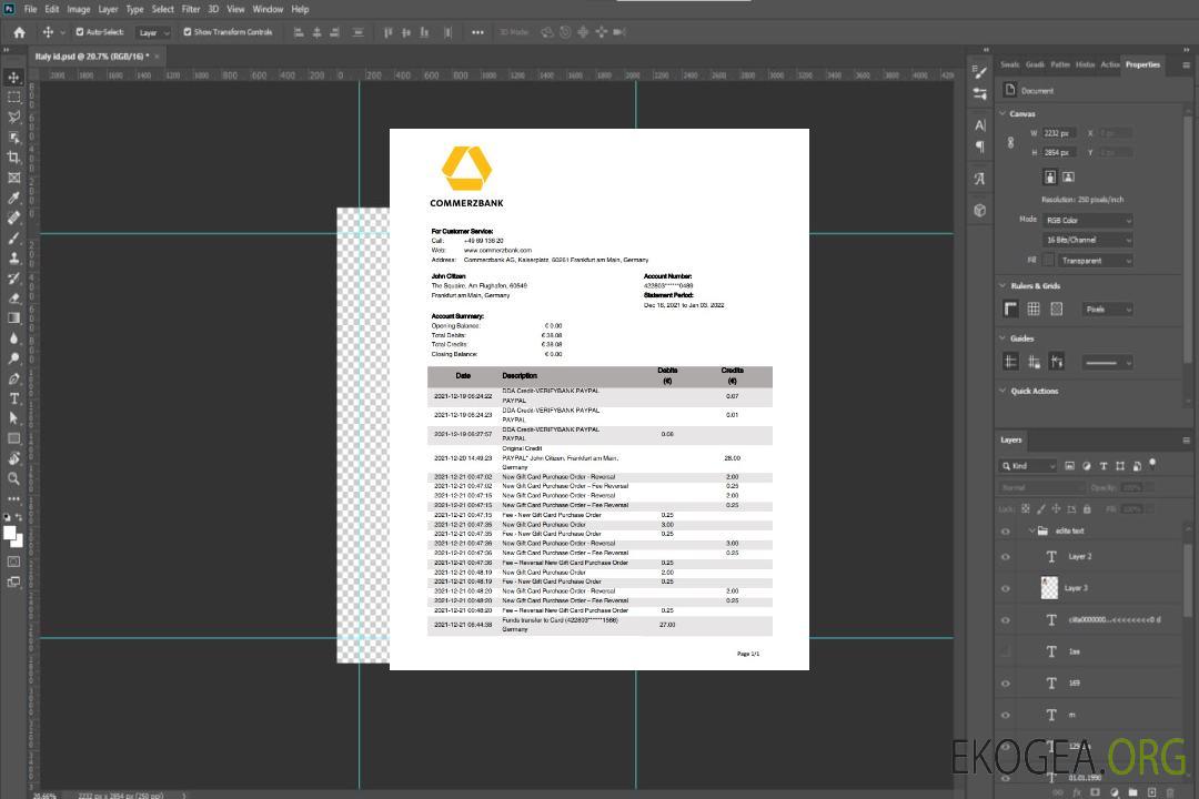 Déclaration de la Commerzbank allemande template Déclaration de la Commerzbank allemande template